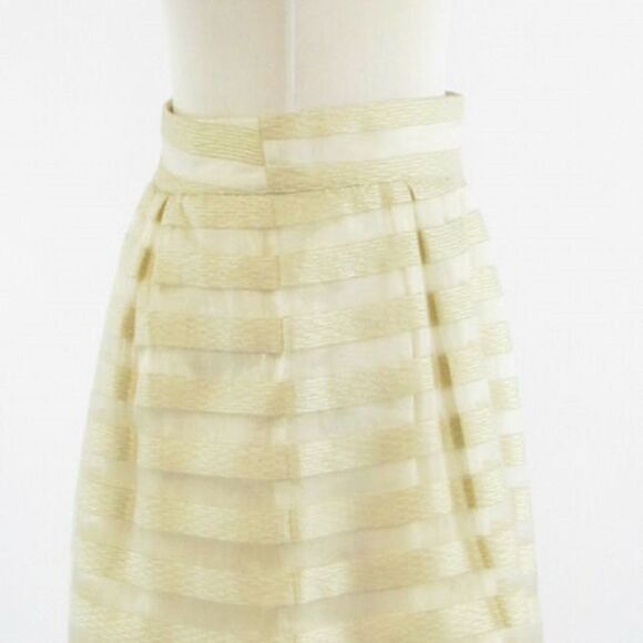 Cream ANN TAYLOR overlay A-line skirt 0 - Picture 4 of 8